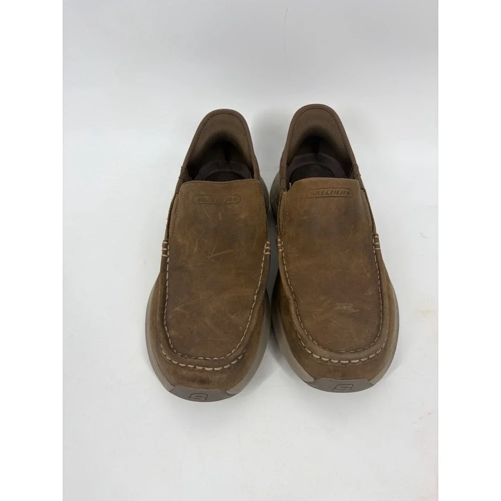 Skechers Shoes Mens 9 Slip-ins Parson Oswin Brown Leather Slip On 204866